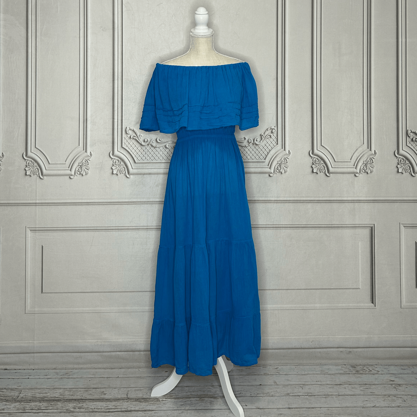 Off Shoulder Gauze Maxi Dress