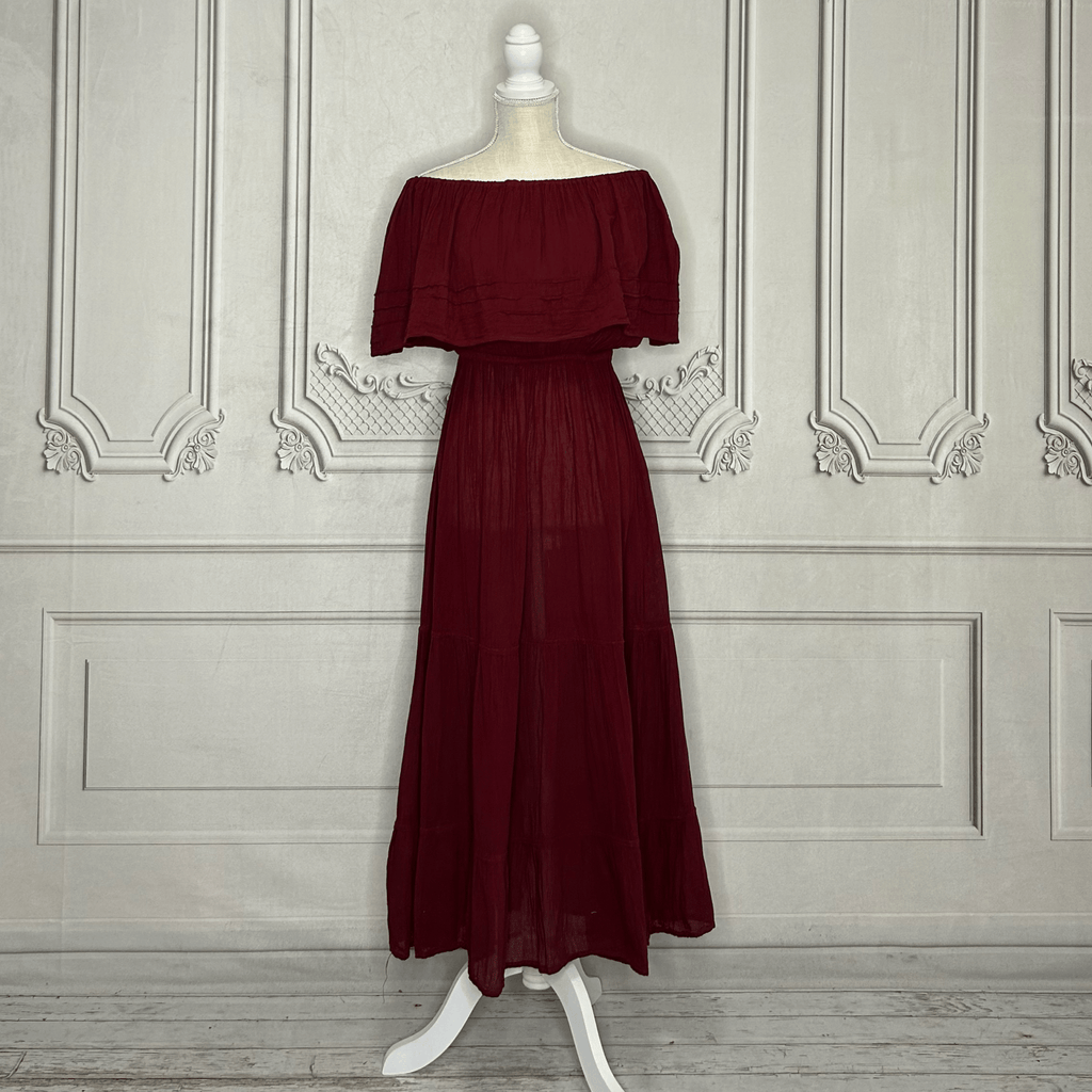 Off Shoulder Gauze Maxi Dress