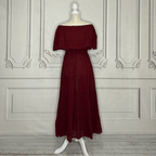 Off Shoulder Gauze Maxi Dress