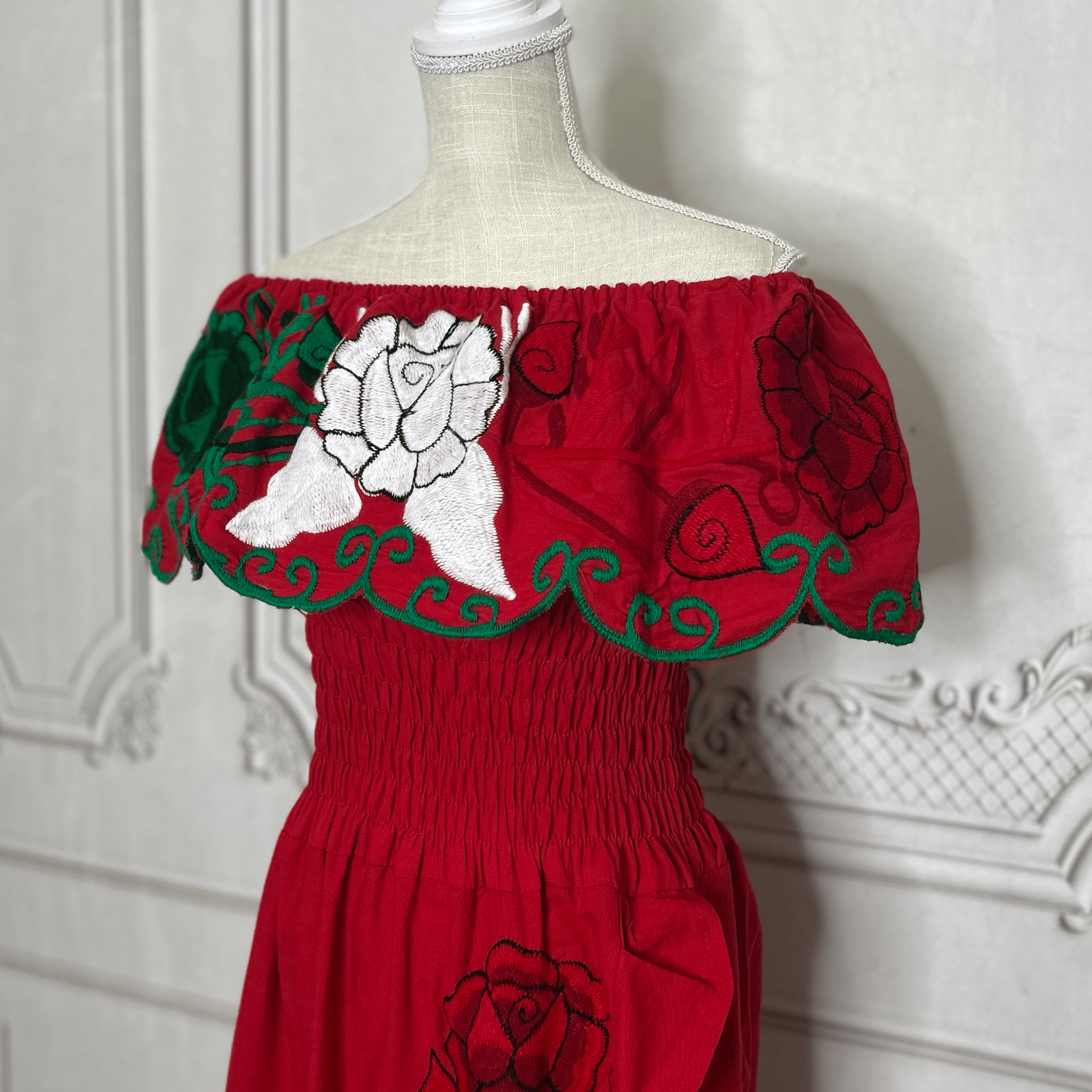 Off Shoulder Tri-Color VIVA MEXICO Dress - Side Slit Off Shoulder Tri-Color VIVA MEXICO Dress - Side Slit