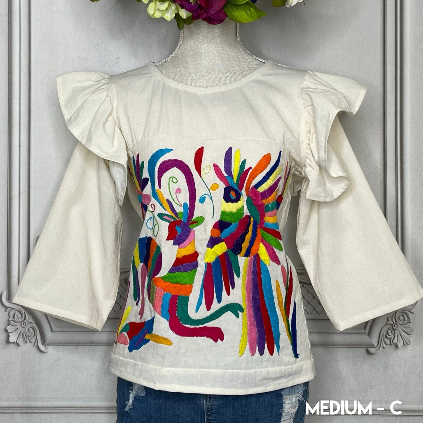 Otomi Butterfly Sleeve Blouse - 3/4 Sleeve