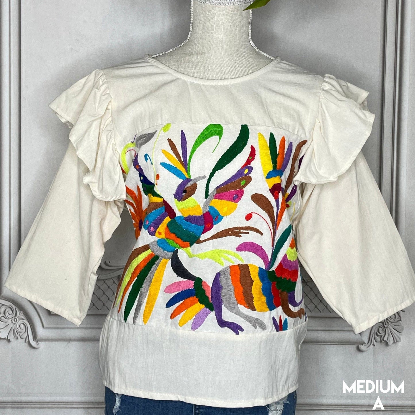 Otomi Butterfly Sleeve Blouse - 3/4 Sleeve