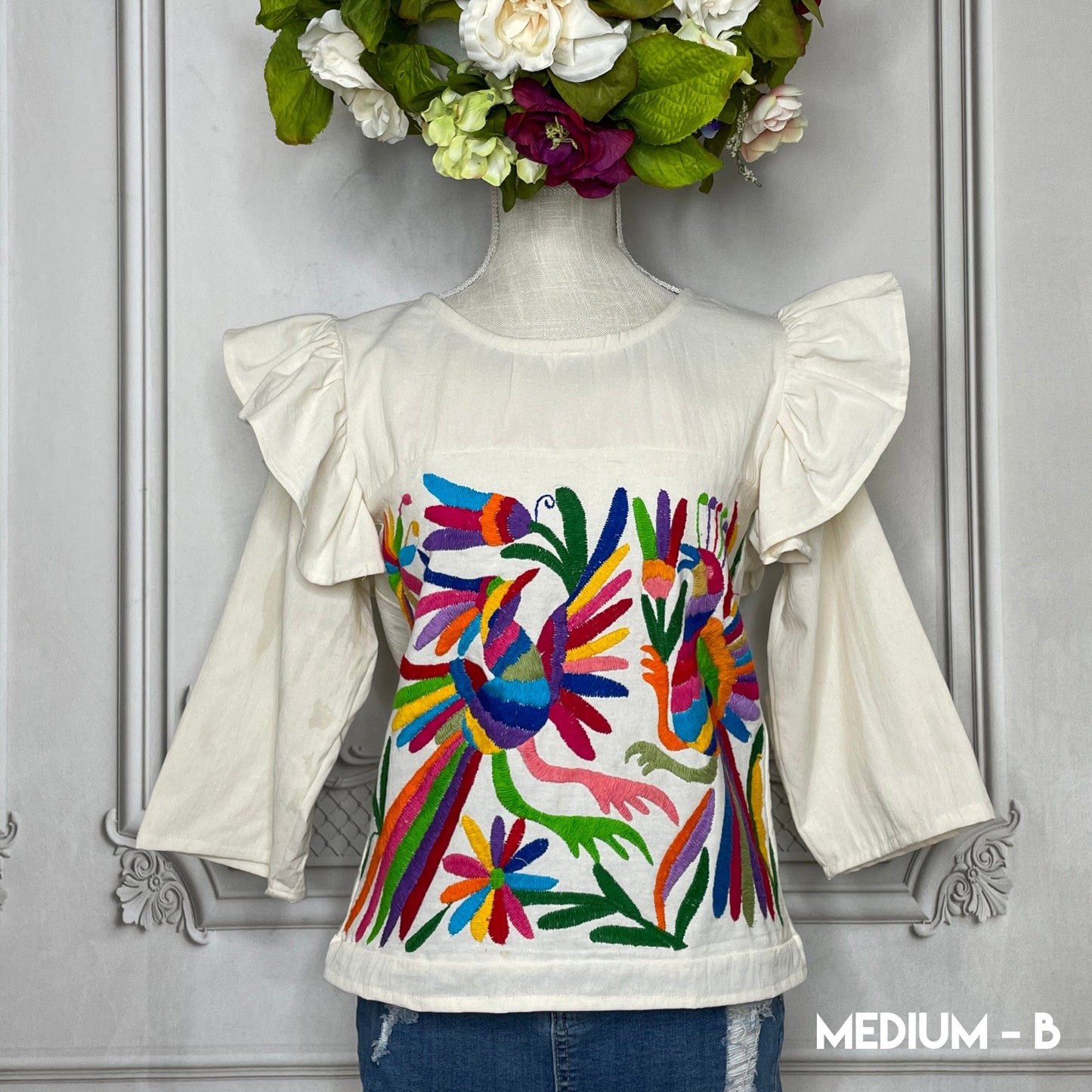 Otomi Butterfly Sleeve Blouse - 3/4 Sleeve