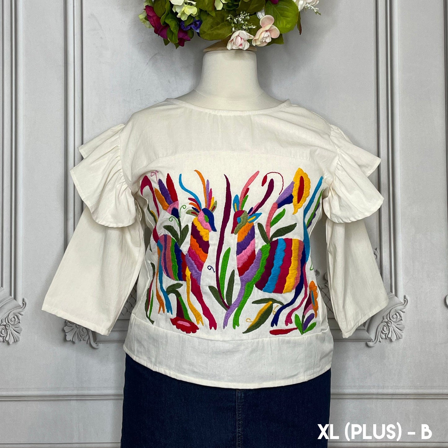 Otomi Butterfly Sleeve Blouse - 3/4 Sleeve