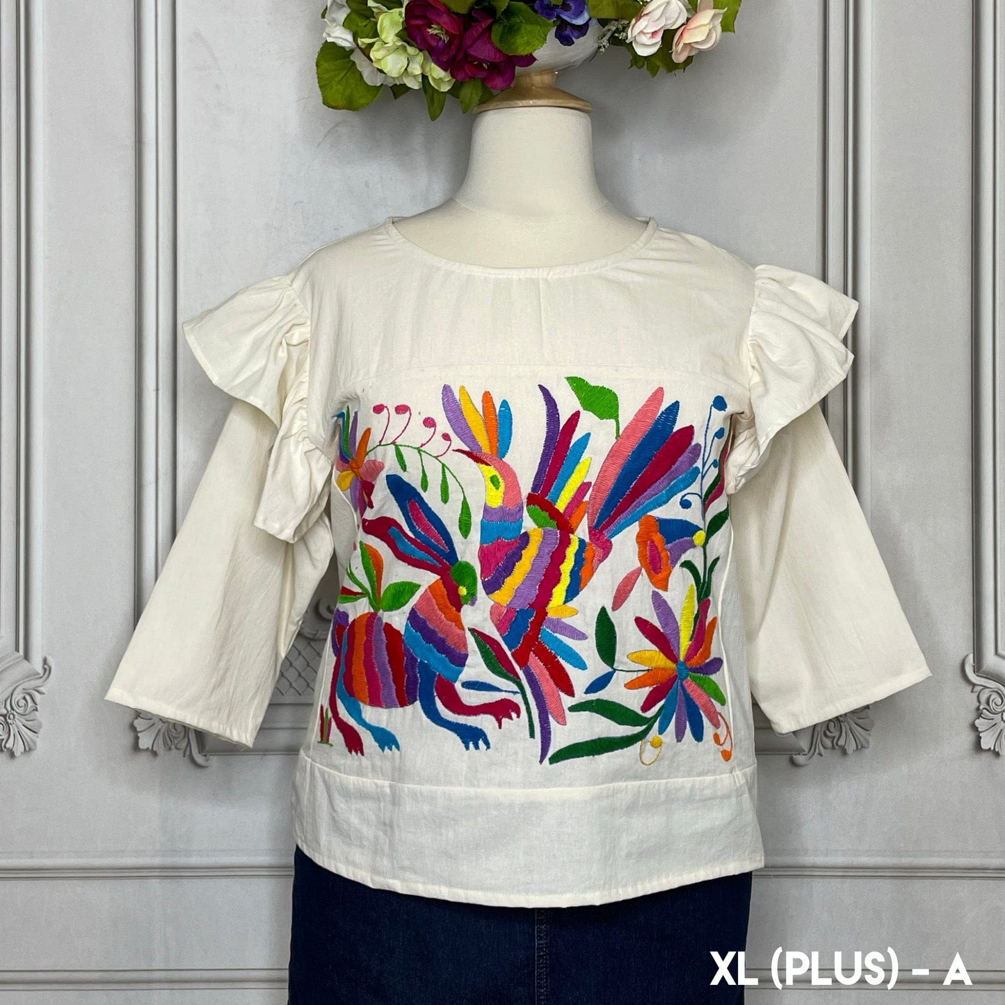 Otomi Butterfly Sleeve Blouse - 3/4 Sleeve