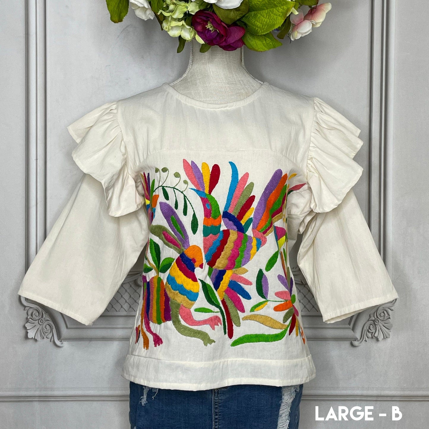 Otomi Butterfly Sleeve Blouse - 3/4 Sleeve