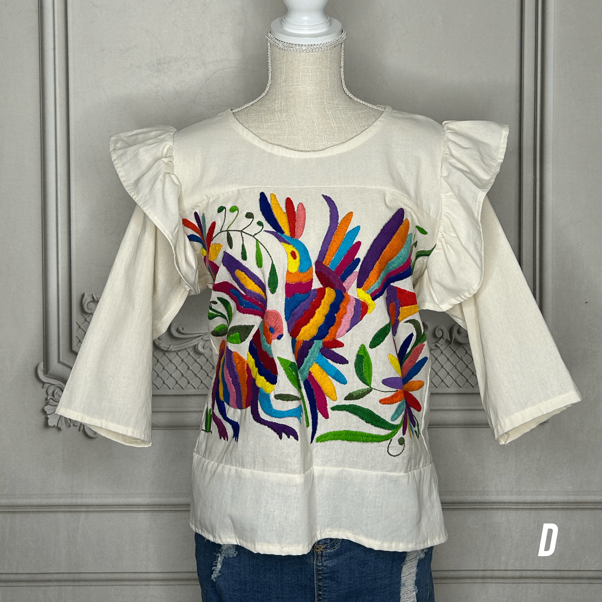 Otomi Butterfly Sleeve Blouse - 3/4 Sleeve Otomi Butterfly Sleeve Blouse - 3/4 Sleeve