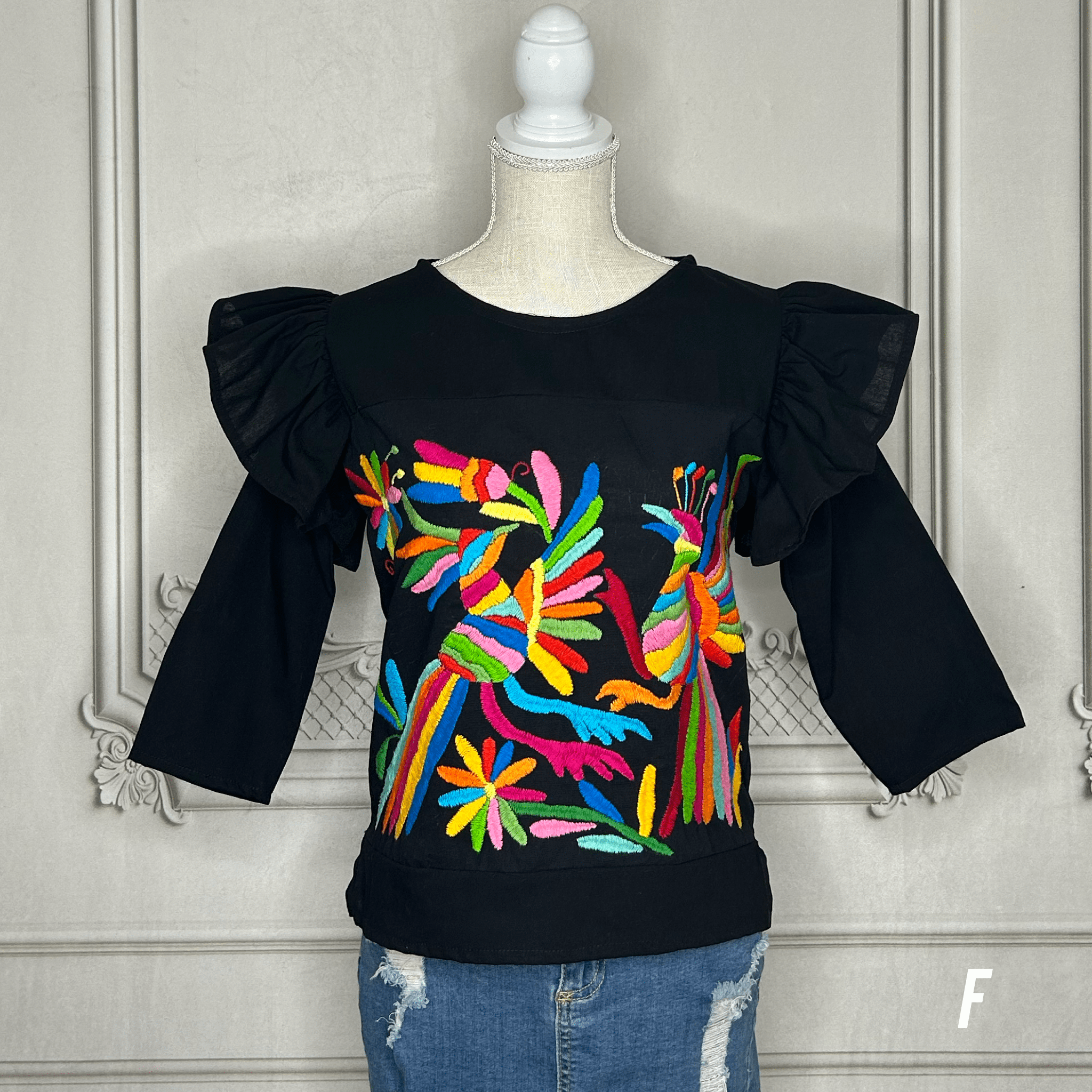 Otomi Butterfly Sleeve Blouse - 3/4 Sleeve Otomi Butterfly Sleeve Blouse - 3/4 Sleeve