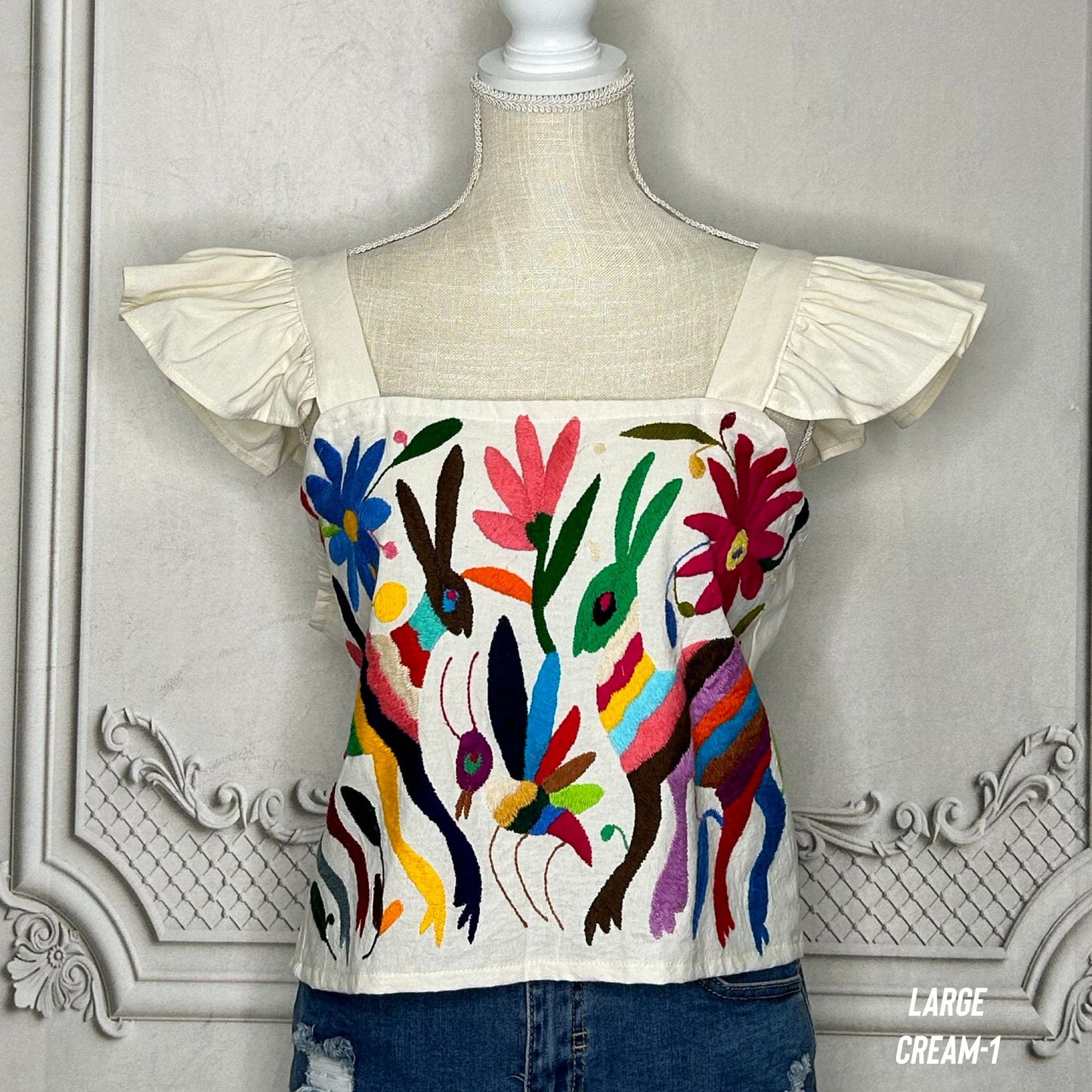 Otomi Butterfly Sleeve Crop