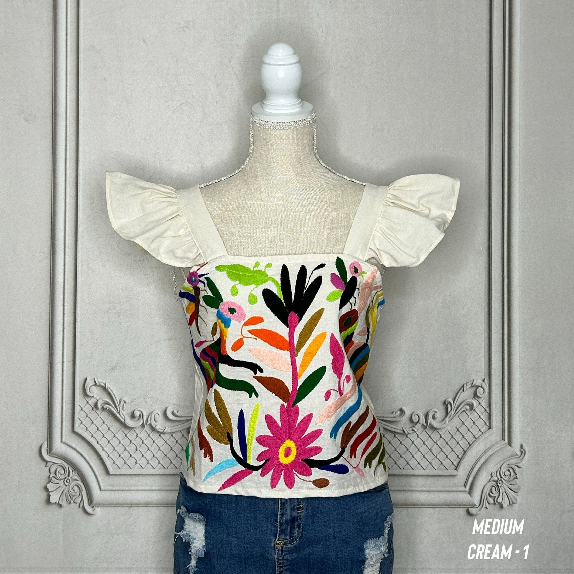 Otomi Butterfly Sleeve Crop