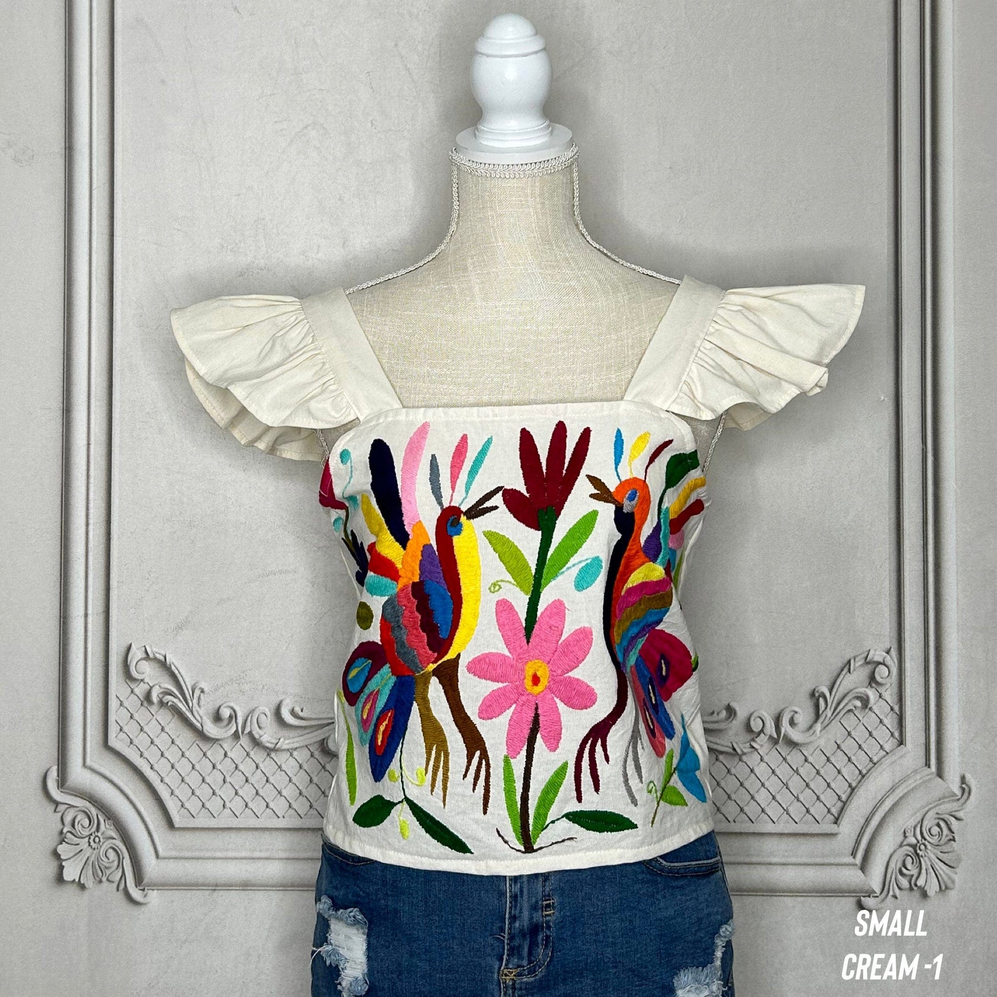 Otomi Butterfly Sleeve Crop