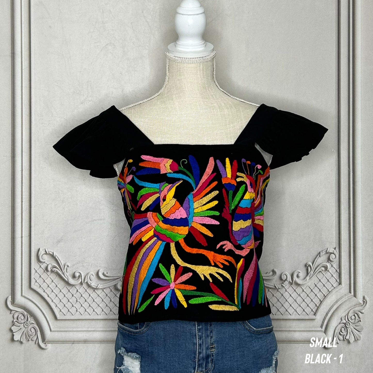 Otomi Butterfly Sleeve Crop