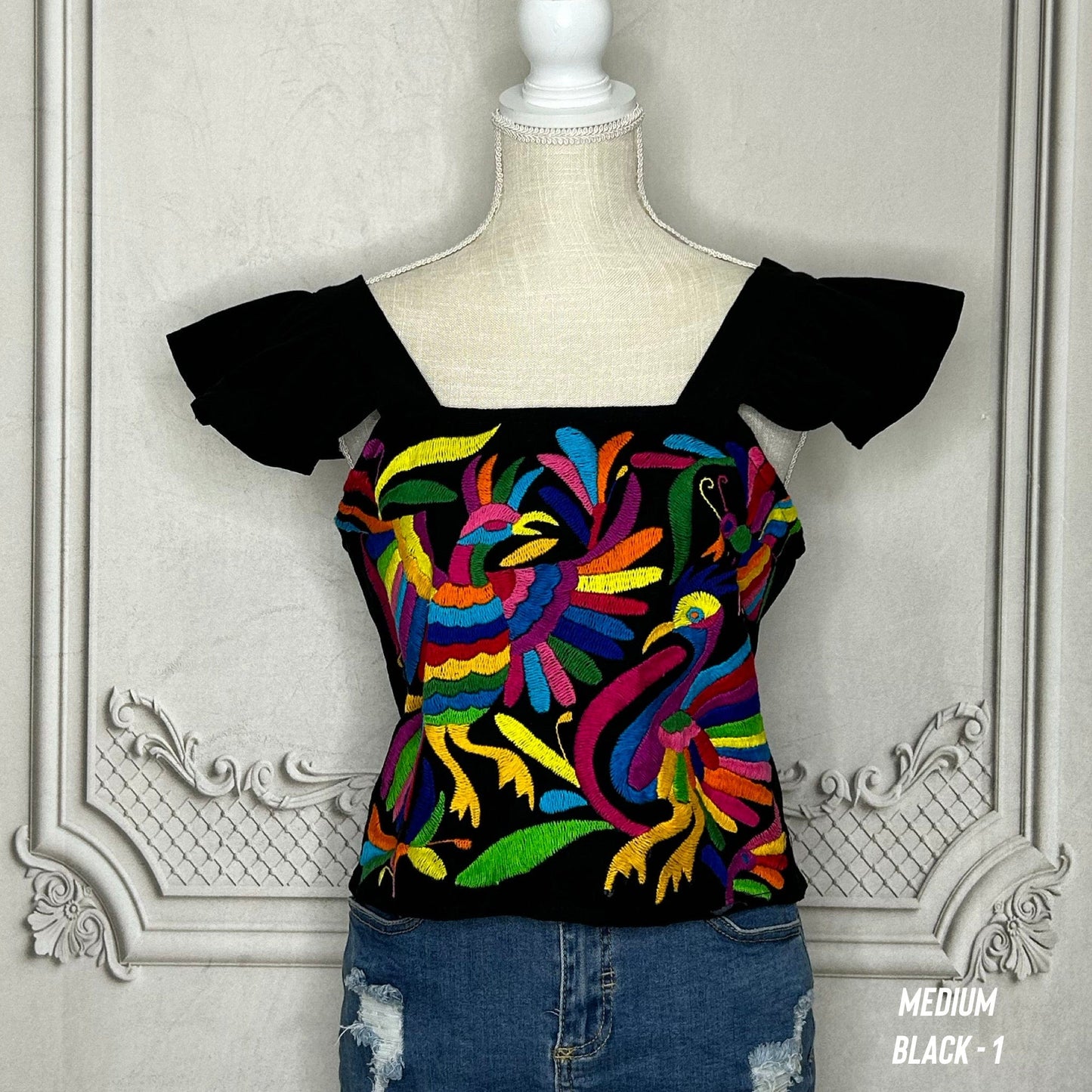 Otomi Butterfly Sleeve Crop