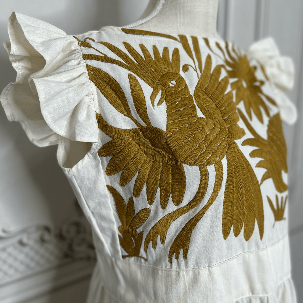 Otomi Butterfly Sleeve Summer Dress - Gold Otomi Butterfly Sleeve Summer Dress - Gold