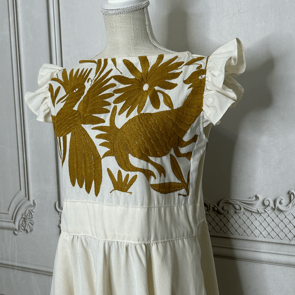 Otomi Butterfly Sleeve Summer Dress - Gold Otomi Butterfly Sleeve Summer Dress - Gold