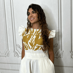 Otomi Butterfly Sleeve Summer Dress - Gold Otomi Butterfly Sleeve Summer Dress - Gold