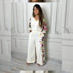 Otomi Palazzo Pants -  Elastic Waist Otomi Palazzo Pants -  Elastic Waist