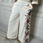 Otomi Palazzo Pants -  Elastic Waist Otomi Palazzo Pants -  Elastic Waist