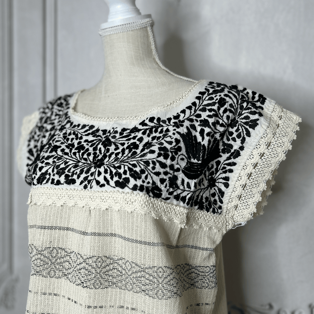 Paloma Loomed Mexican Blouse - Black Paloma Loomed Mexican Blouse - Black