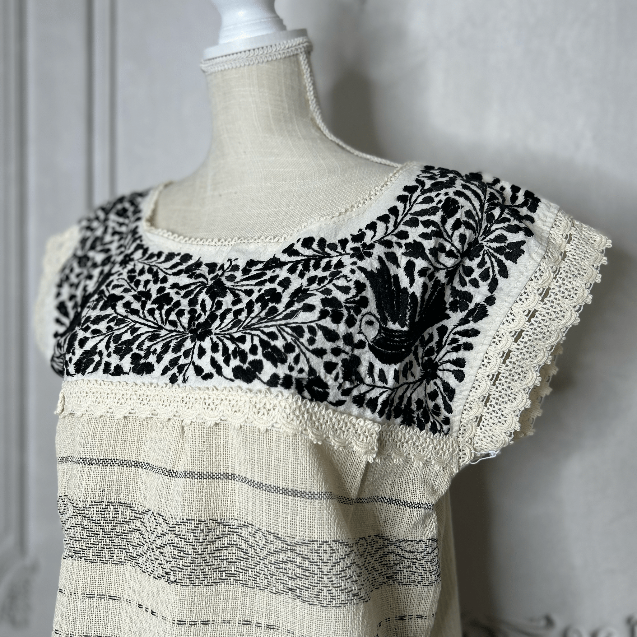 Paloma Loomed Mexican Blouse - Black Paloma Loomed Mexican Blouse - Black