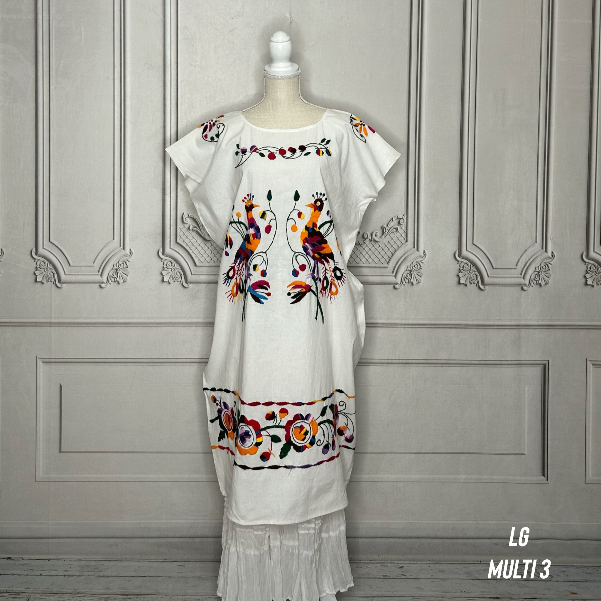 Paradise Huipil Dress -  Huautla Birds Multi Paradise Huipil Dress -  Huautla Birds Multi