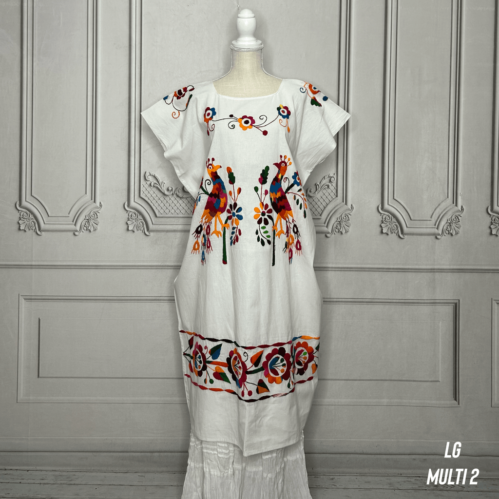 Paradise Huipil Dress -  Huautla Birds Multi Paradise Huipil Dress -  Huautla Birds Multi