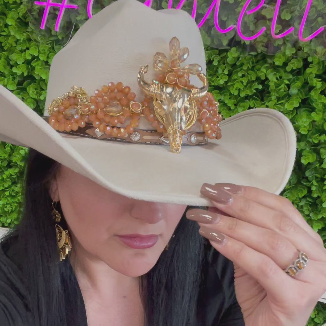 Bande de chapeau Longhorn en strass
