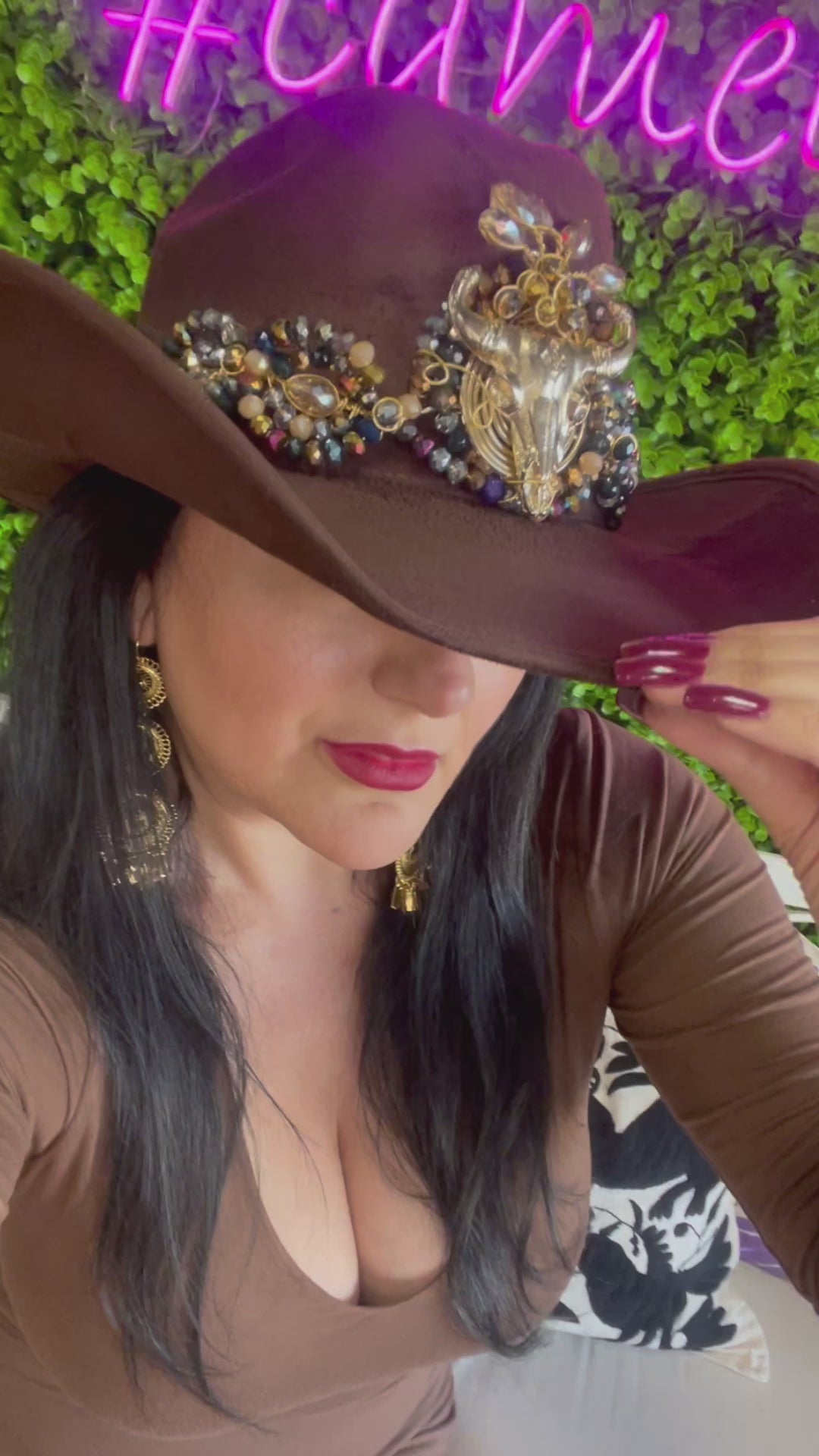 Bande de chapeau Longhorn en strass