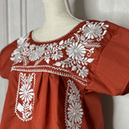 Puebla Burnt Orange Embroidered Blouse Puebla Burnt Orange Embroidered Blouse