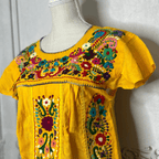 Puebla Embroidered Gauze Blouse - Butterfly Sleeve Puebla Embroidered Gauze Blouse - Butterfly Sleeve