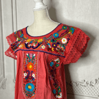 Puebla Embroidered Gauze Blouse - Laced Sleeve Puebla Embroidered Gauze Blouse - Laced Sleeve