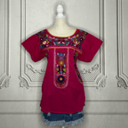 Puebla Embroidered Gauze Blouse Puebla Embroidered Gauze Blouse