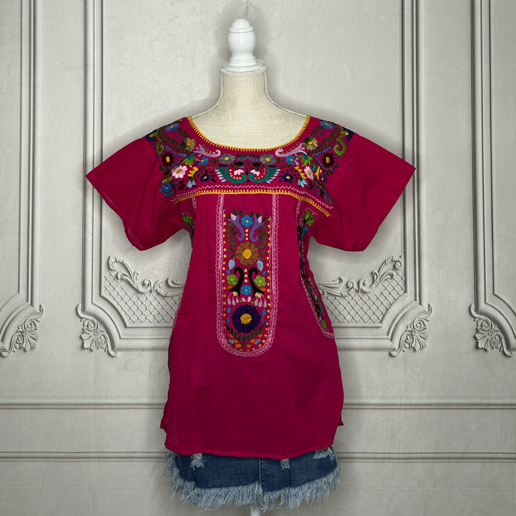 Puebla Embroidered Gauze Blouse Puebla Embroidered Gauze Blouse