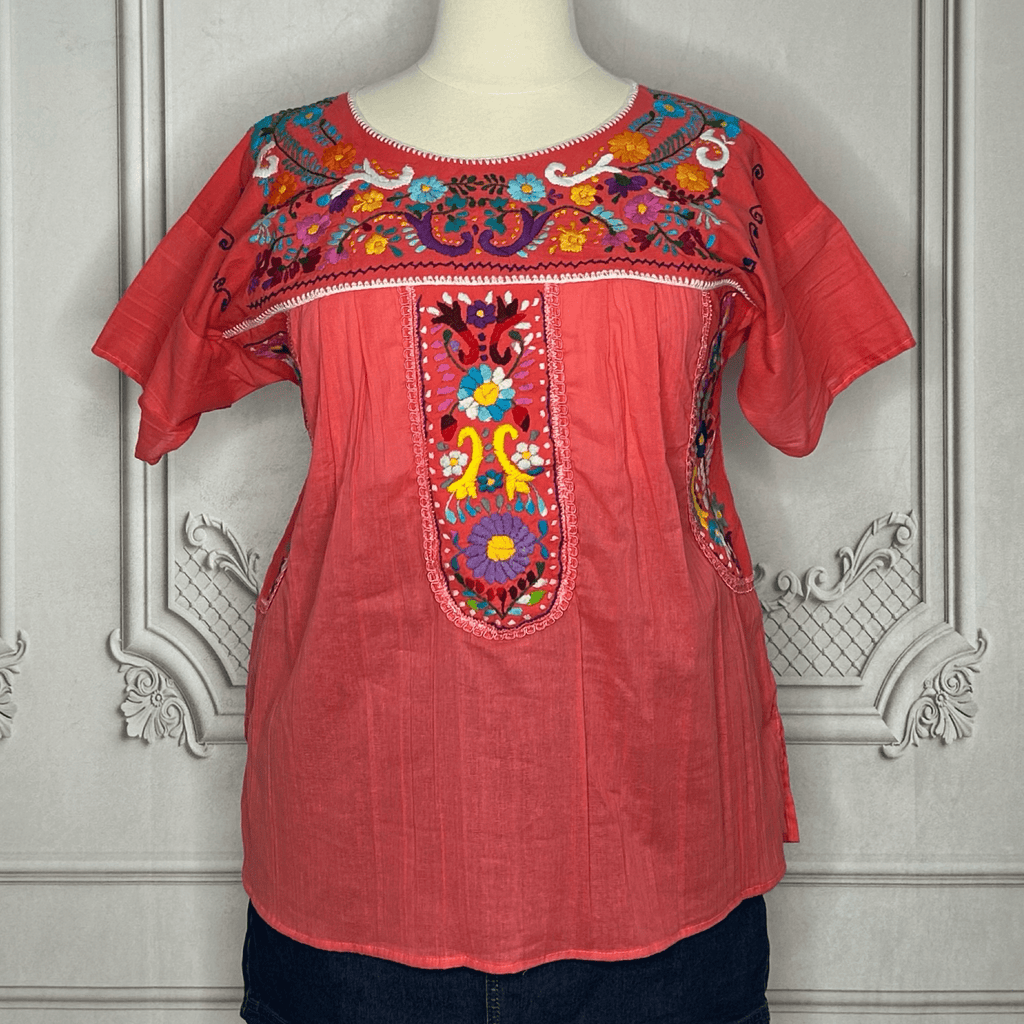 Puebla Embroidered Gauze Blouse Puebla Embroidered Gauze Blouse