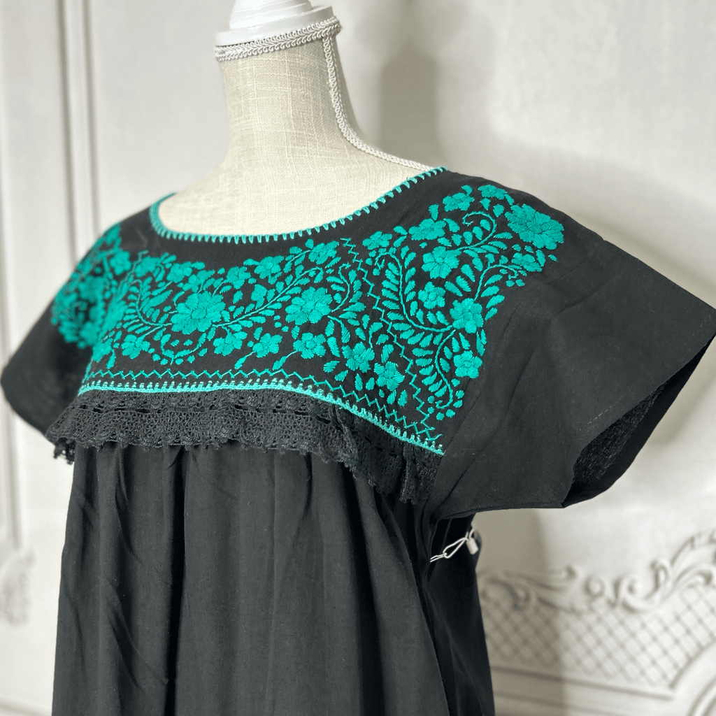 Puebla Mexican Double Laced  Midi Dress Dress Puebla Mexican Double Laced  Midi Dress Dress