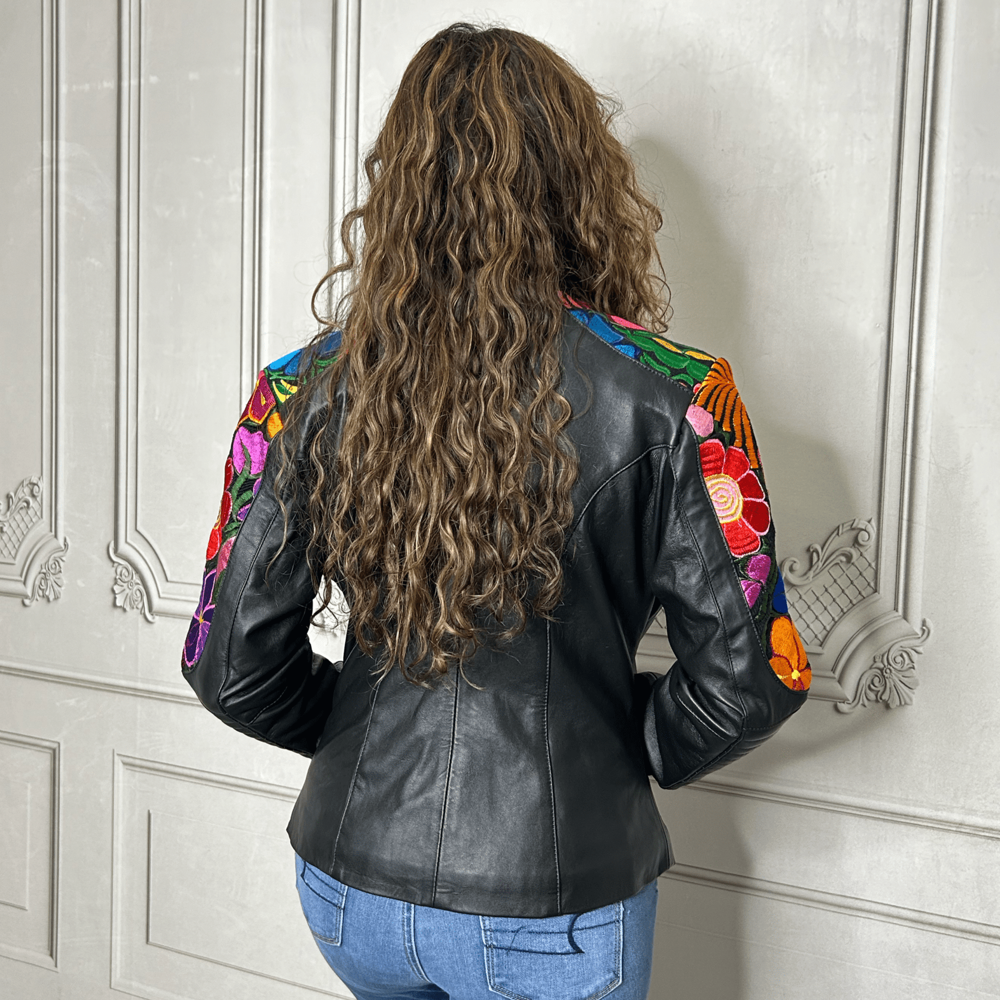 Quilted Leather Jacket - Zinia Embroidery