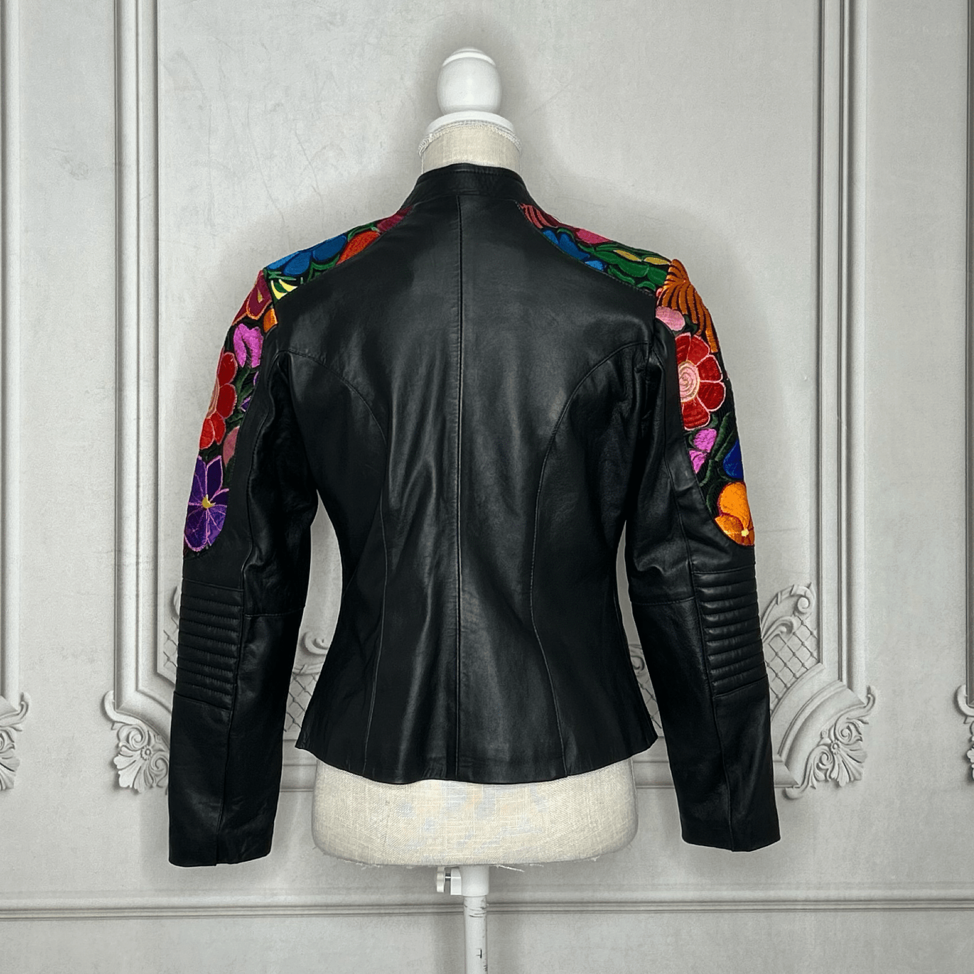 Quilted Leather Jacket - Zinia Embroidery