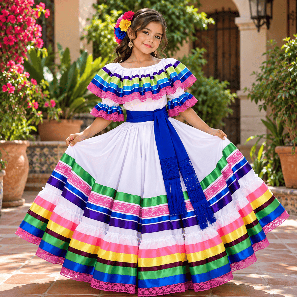Rainbow Jalisco Dress - Girls Rainbow Jalisco Dress - Girls
