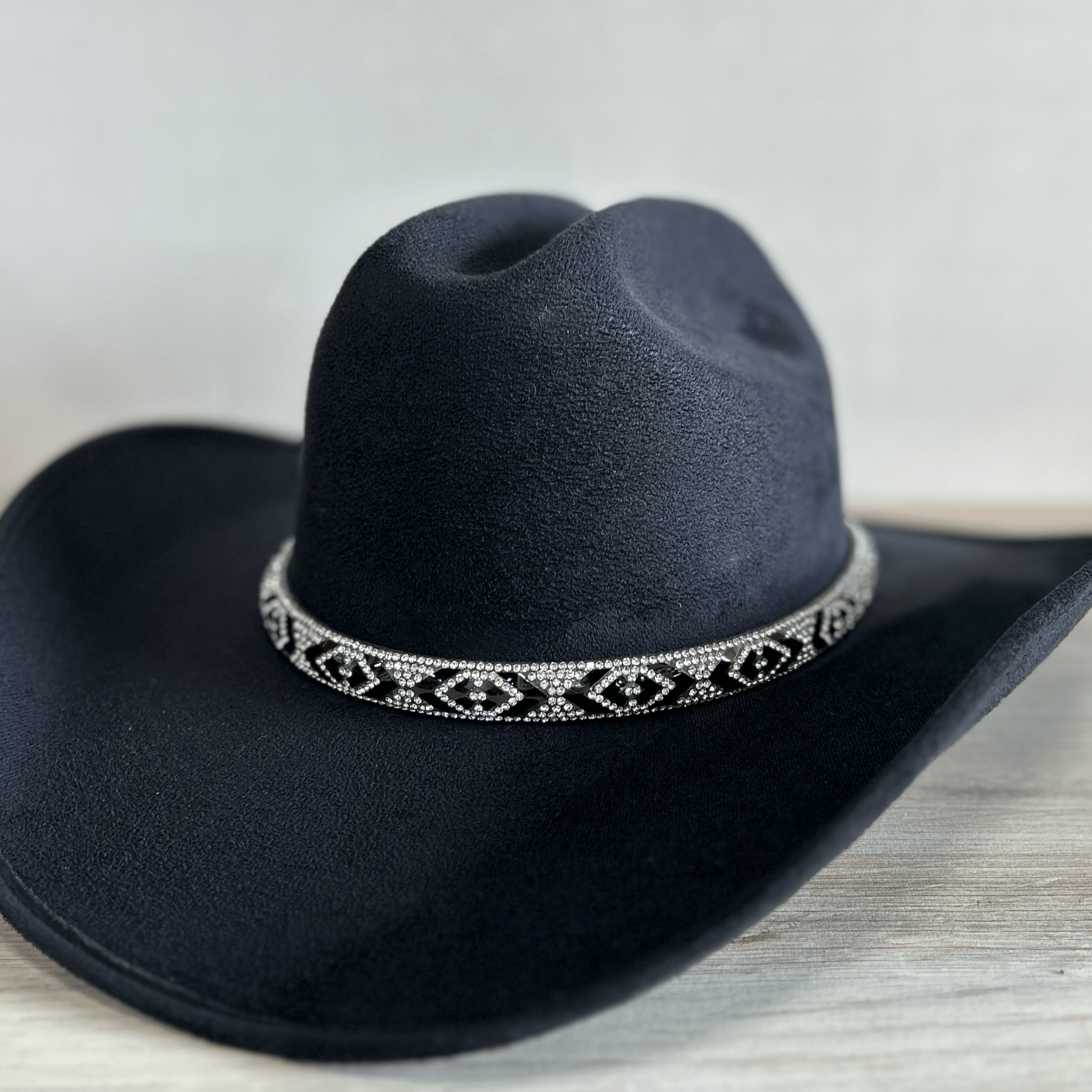 Rhinestone Bling Hat Band - Black 1 Rhinestone Bling Hat Band - Black 1