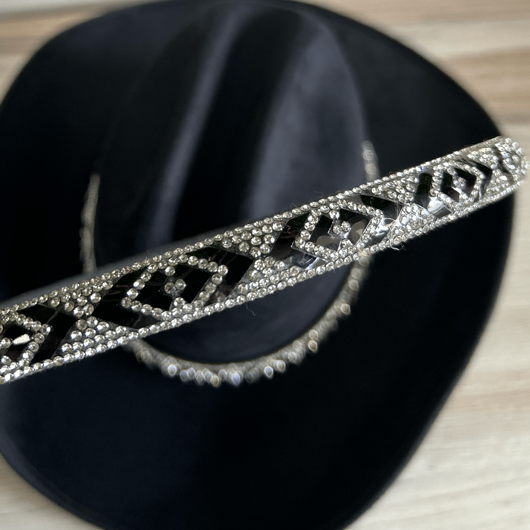 Rhinestone Bling Hat Band - Black 1 Rhinestone Bling Hat Band - Black 1