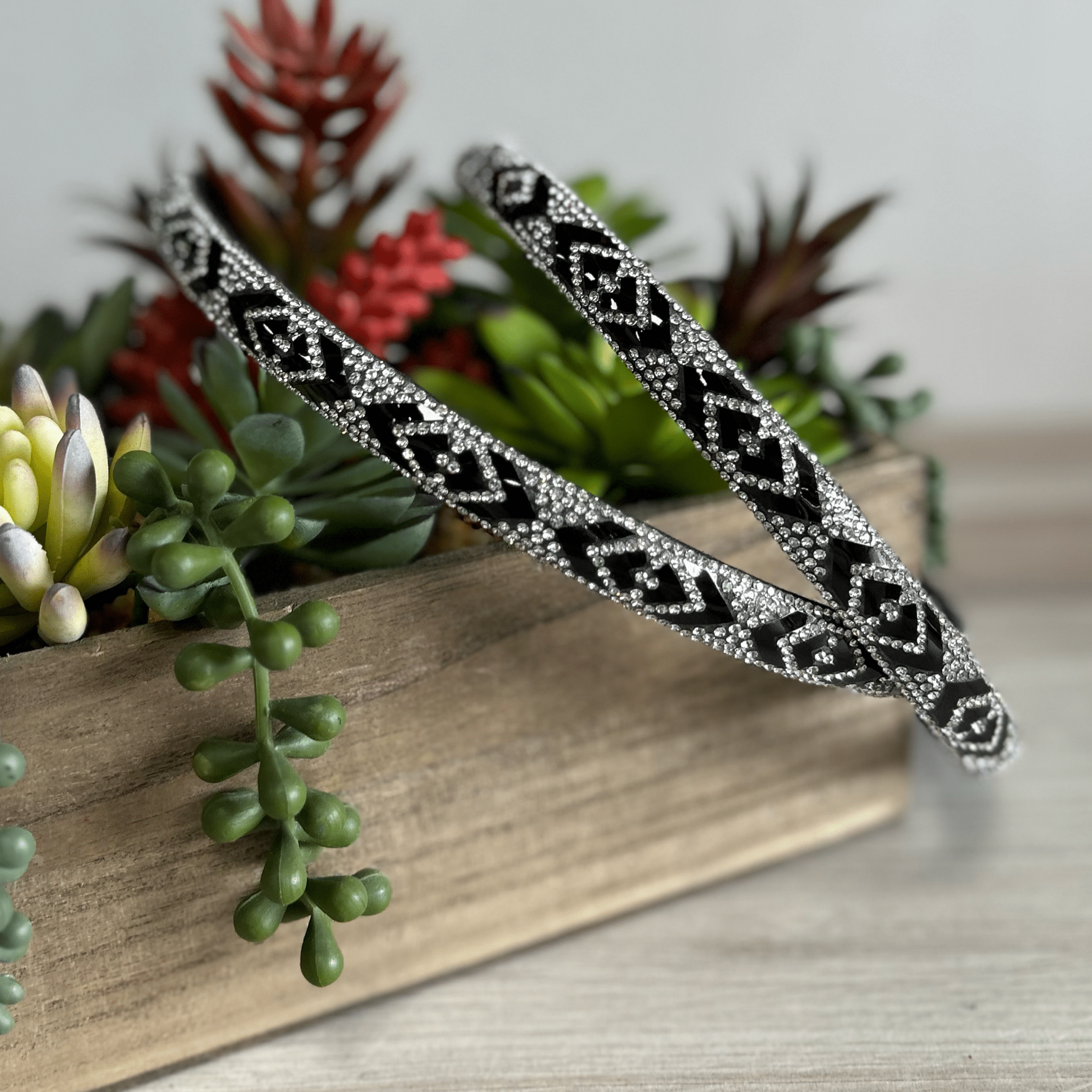 Rhinestone Bling Hat Band - Black 1 Rhinestone Bling Hat Band - Black 1