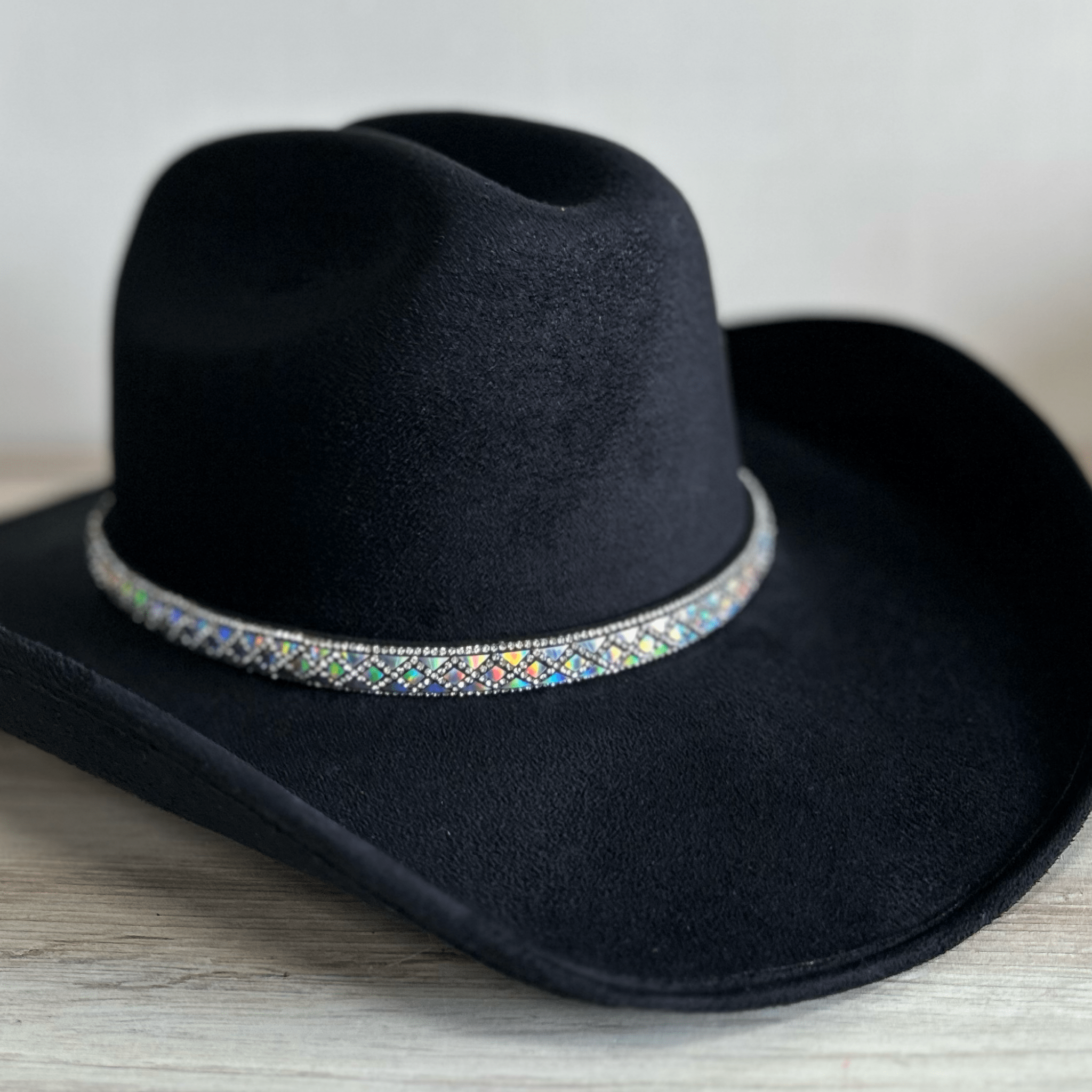 Rhinestone Bling Hat Band - Black 2 Rhinestone Bling Hat Band - Black 2