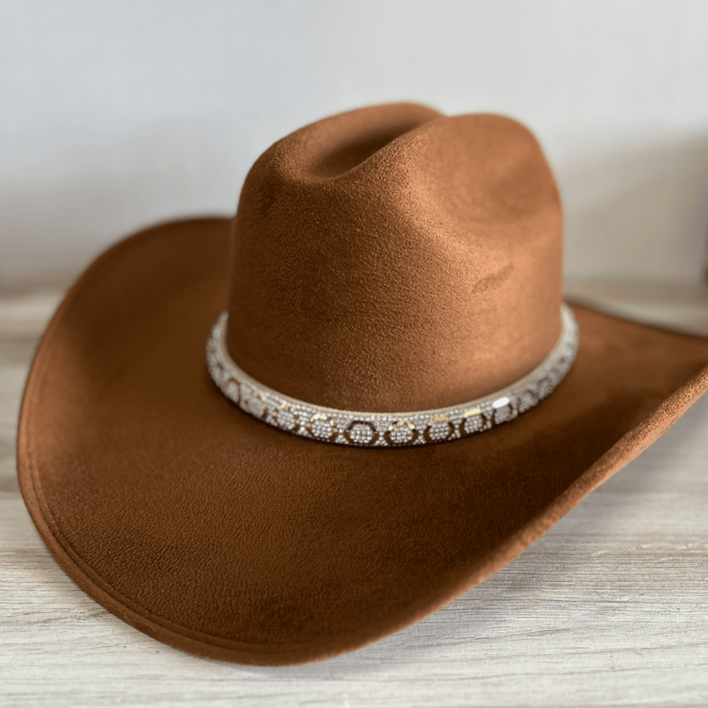 Rhinestone Bling Hat Band - Gold 1 Rhinestone Bling Hat Band - Gold 1