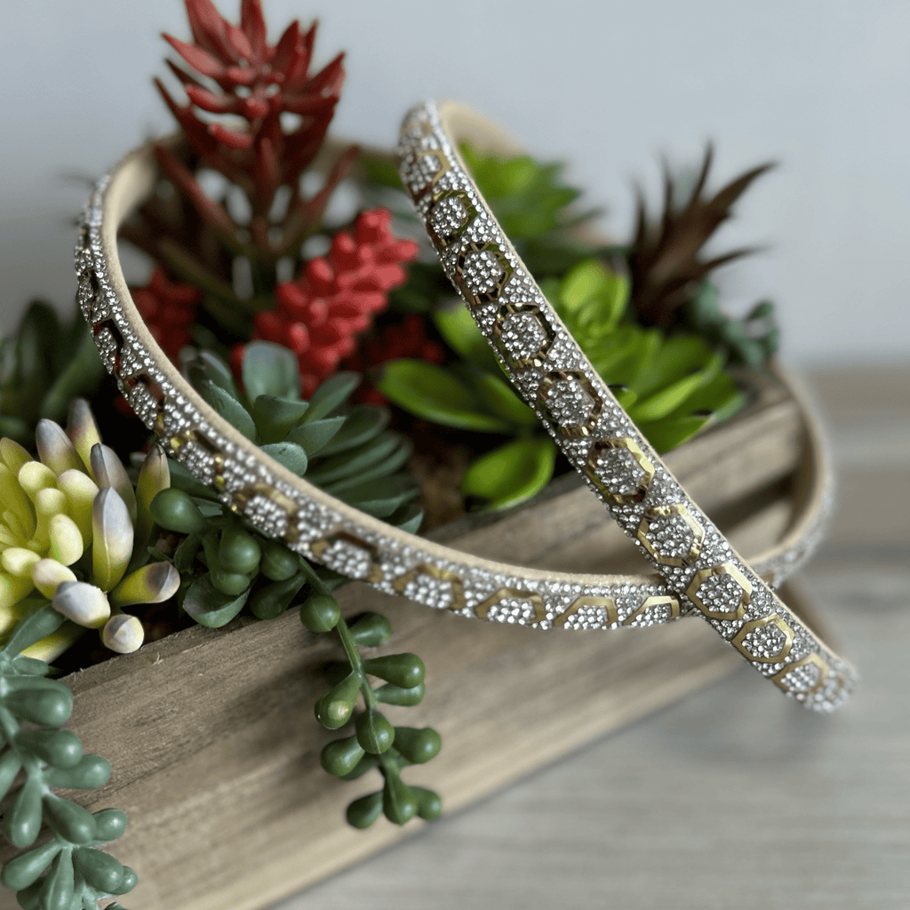 Rhinestone Bling Hat Band - Gold 1 Rhinestone Bling Hat Band - Gold 1