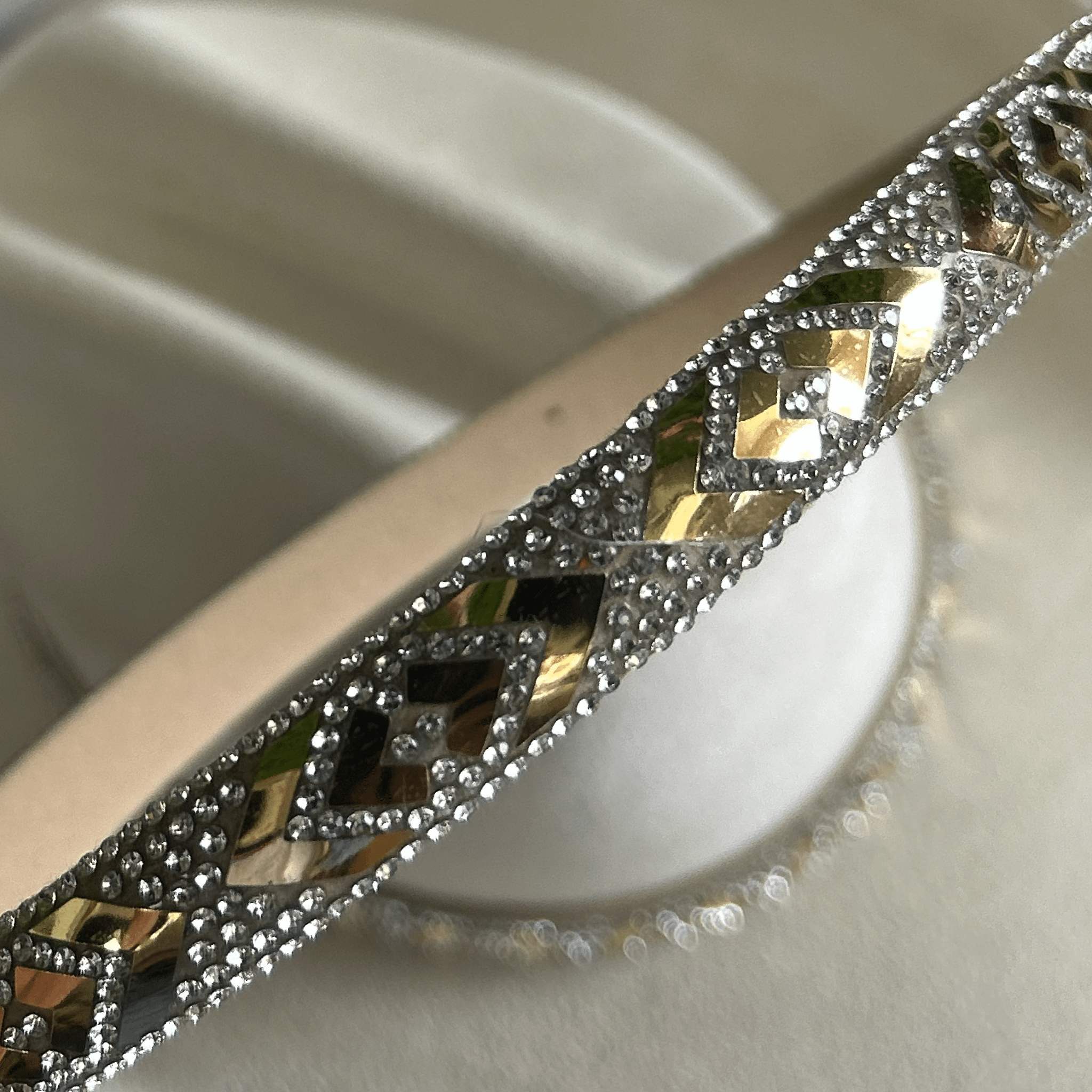 Rhinestone Bling Hat Band - Gold 2 Rhinestone Bling Hat Band - Gold 2