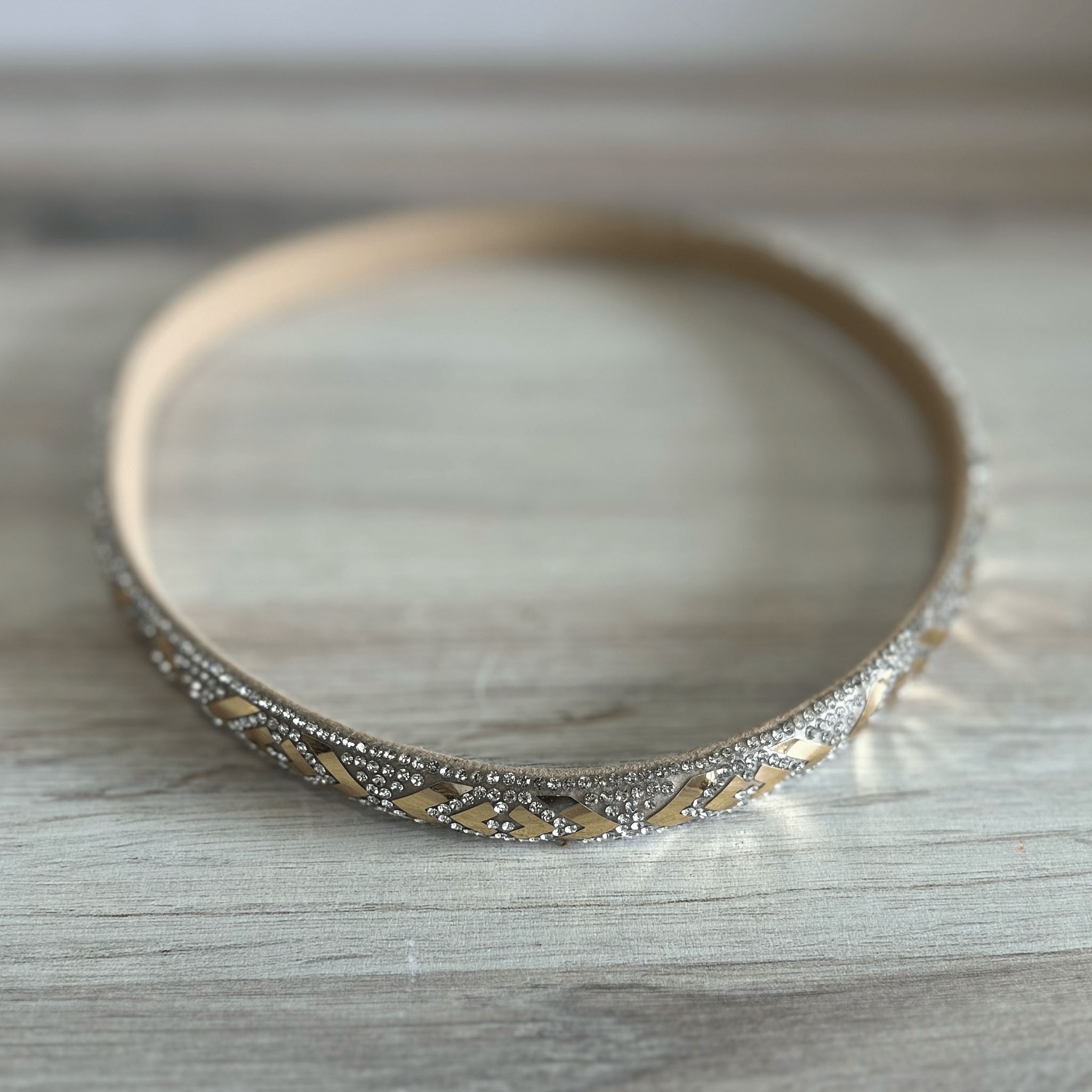 Rhinestone Bling Hat Band - Gold 2 Rhinestone Bling Hat Band - Gold 2