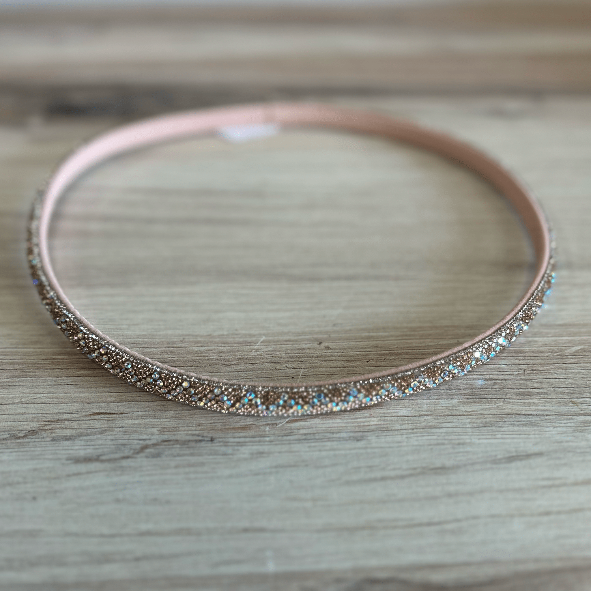 Rhinestone Bling Hat Band - Rose Gold 1 Rhinestone Bling Hat Band - Rose Gold 1