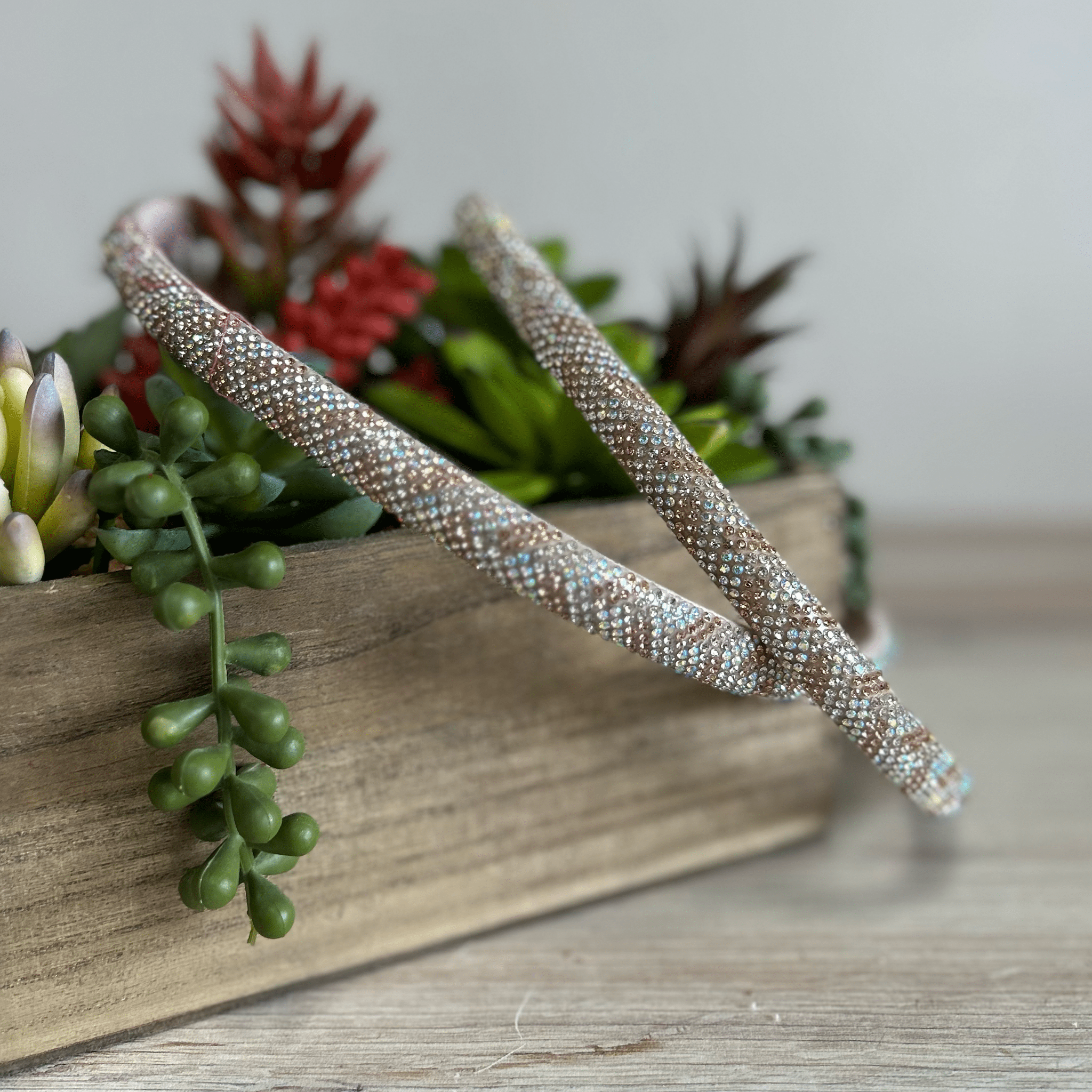 Rhinestone Bling Hat Band - Rose Gold 2 Rhinestone Bling Hat Band - Rose Gold 2