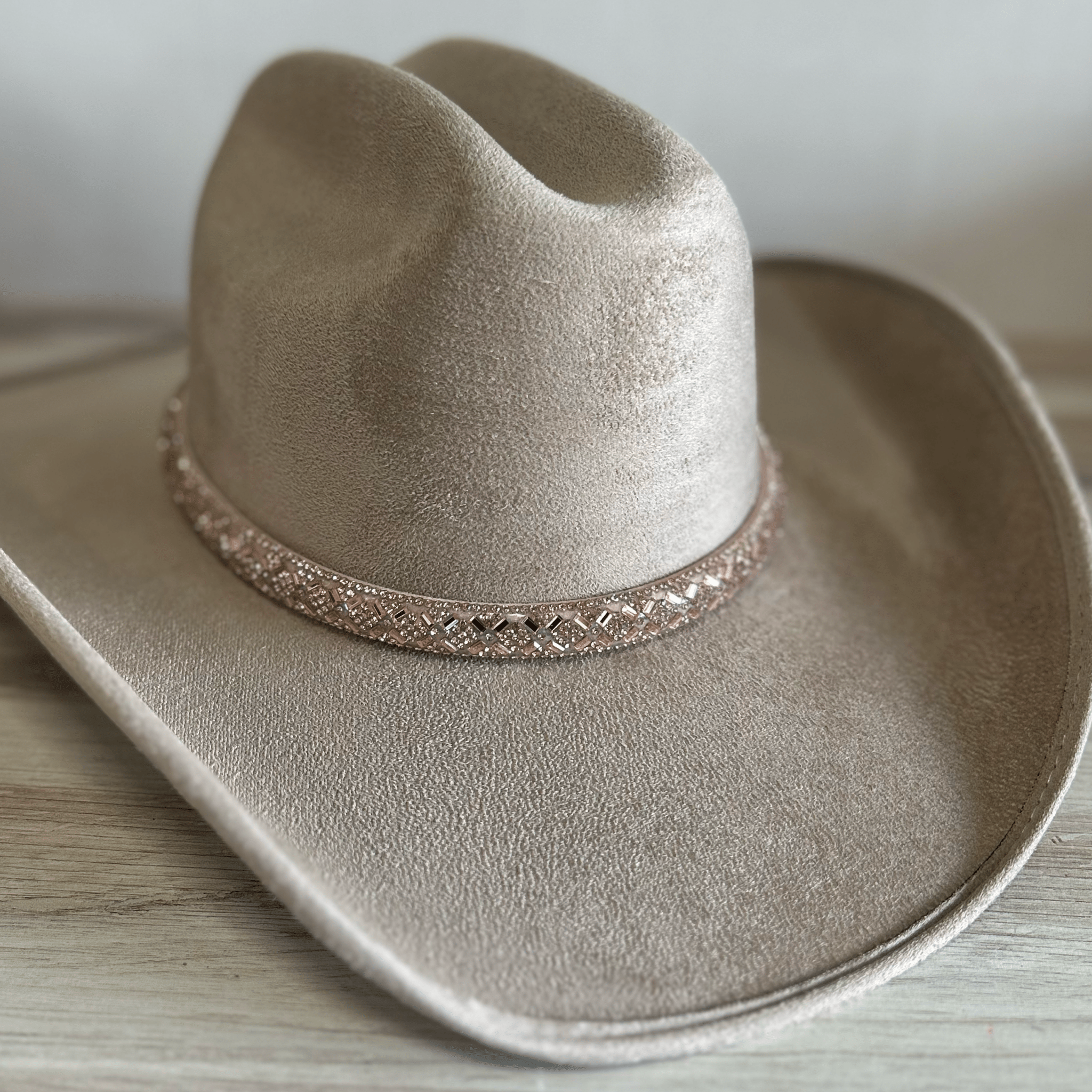 Rhinestone Bling Hat Band - Rose Gold 3 Rhinestone Bling Hat Band - Rose Gold 3