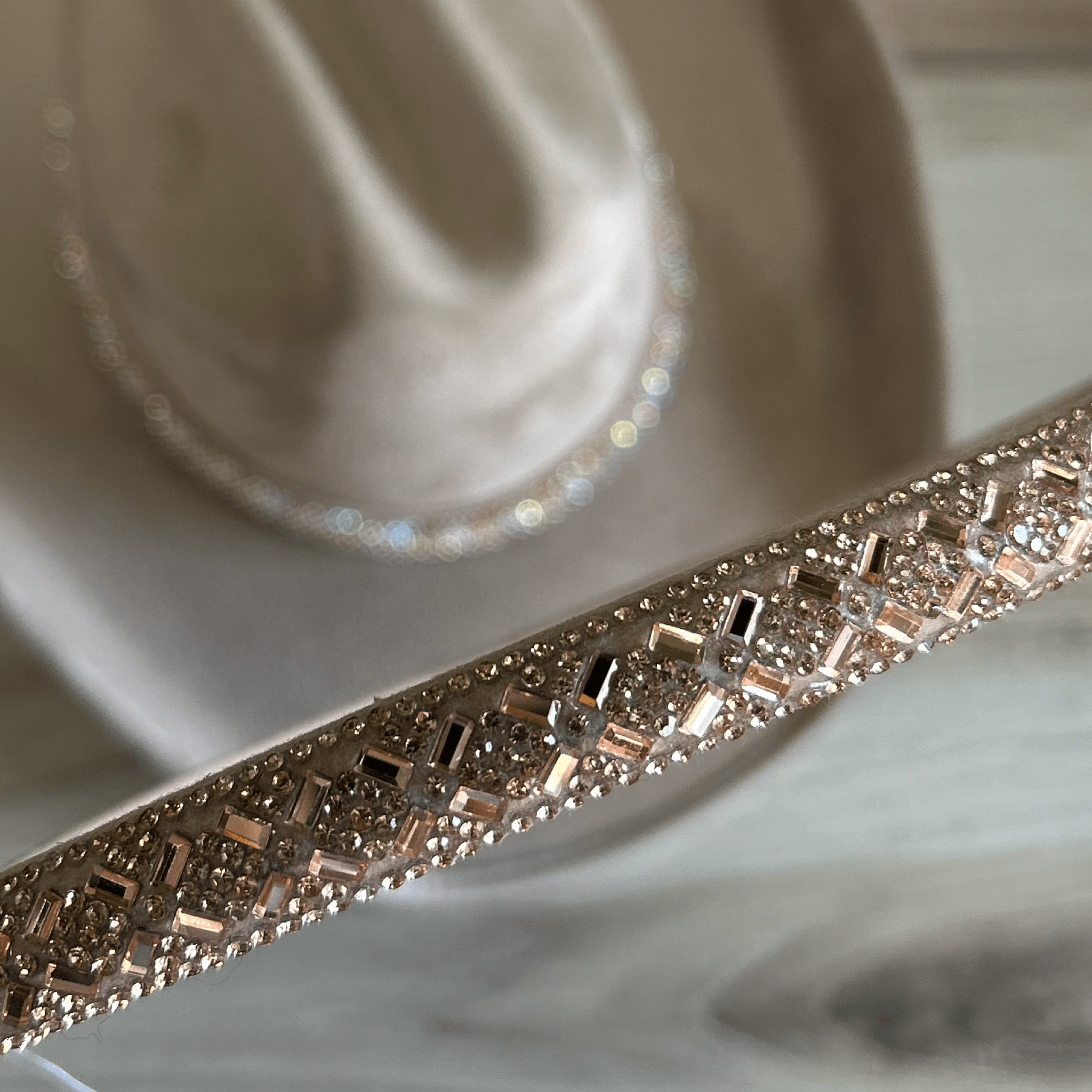 Rhinestone Bling Hat Band - Rose Gold 3 Rhinestone Bling Hat Band - Rose Gold 3